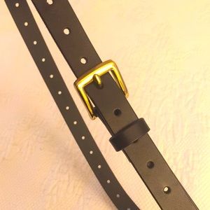 Perforated 3/4” Italian Black Leather Belt M/L